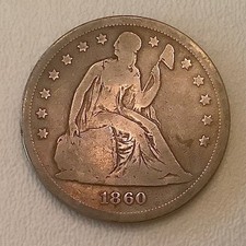 1860 O Seated  Liberty SILVER DOLLAR picture