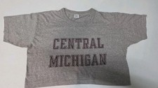 Vintage Champion Central Michigan University Gray T-Shirt Women Size L picture