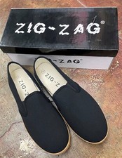 Zig Zag Wino Shoes-Black Slip-On * Tan Sole -7206BK picture