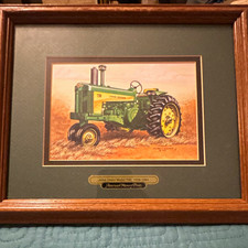 Vintage John Deere Model 730 Framed Art Print American Memory Prints 1958-1961 picture