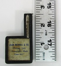 Antique JOHN MORREL3 & Co Tape Measure Pocket Clip Ottuma Iowa Famous Meats READ picture