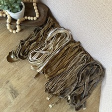 Vtg Upholstery Trim Lot 24+ Yds Gold Gimp Braid Lip Cord Fringe Craft Destash picture