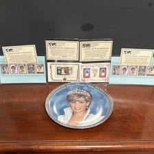 Princess Diana Memorial Lot Bradford Exchange Plate 4 ICS Stamp Sheets COA picture