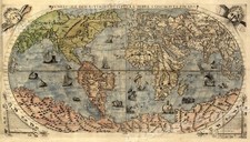 1565 Exploration World Map Large Terra Wall Print 24x42 picture