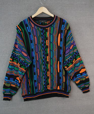VTG 90s Protege Collection 3D  Funky Chunky Men’s Sweater XL Coogi Style picture