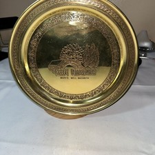 Vintage “ Mary’s Well Nazareth”  Brass Plate/Tray From Islander Matar & Sons picture