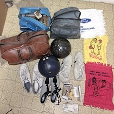Vintage Bowling Bags Shoes, Balls Brunswick Crown Jewel, Columbia 300 Vector Two picture