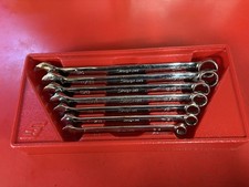 Snap On Tools OEX707B 7 Pc 12-PT SAE Combination Wrench Set In Tray 3/8