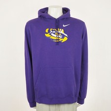 Nike LSU Tigers Pullover Hoodie Mens XL Purple Louisiana State Hooded Sweatshirt picture