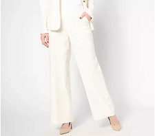 Studio Park x Leah Williams Tall Elevated Linen Wide Leg Pant,Ivory Sz 2XT a6668 picture