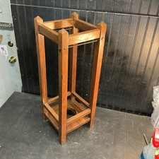 ANTIQUE MID CENTURY MISSION STYLE OAK UMBRELLA CANE  HALL STAND 28”x10” picture