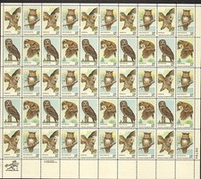 United States 15¢ Owls #1760-63 MNH Full Sheet FACE VALUE picture