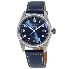 New Longines Spirit Automatic 42mm Blue Dial Leather Men's Watch L3.811.4.93.0 picture