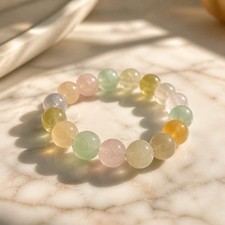 Gorgeous Rare Multi-gem Bracelet Agate 12mm-Certificate picture