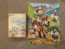 VINTAGE 19602 Disney Jr. Jigsaw 63 Piece Puzzle Cowboy Donald Duck Whitman S.301 picture