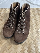 Vtg Italian Calzaturificio The Alps By Fabiano Leather Hiking Brown Boots 7N picture
