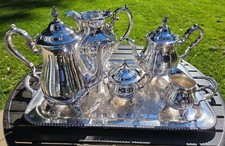 Vintage Gorham Silver Plated 6 Piece Tea Set Includes Tray and Water Pitcher picture