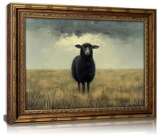 Vintage Gold Framed Vintage Sheep Wall art Antique Country Sheep Oil Painting picture