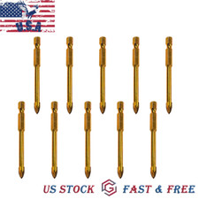 10x 6mm Titanium Ceramic Tile Marble Glass Drill Bit Cross Spear Head Hex Shank picture