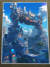 Futuristic Cityscape with Sci-Fi Architecture Poster 18x24in picture