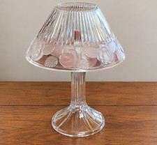 Royal Limited Clear Glass Frosted Rose Ribbed Vintage Pedestal Accent Lamp picture