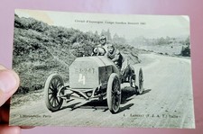 Antique Auto Racing Postcard c1907 RPPC Vincenzo Lancia FIAT French Grand Prix picture