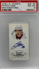 2008 UD CHAMP'S #CS-PK PATRICK KANE SSP MINI SIGNATURES AUTO TOTAL POP 3 picture