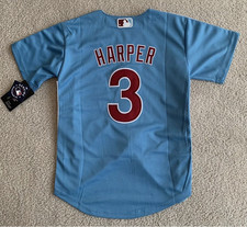 Bryce Harper #3 Philadelphia Phillies Powder Blue Jersey FULL SIZE NEW picture