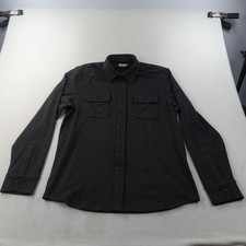 Faherty Legend Sweater Shirt Mens L Charcoal Black Stretch Flannel MXC0002 picture