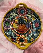 Vtg José Vargas Clay Terracotta Pineapple Fruit Bowl Plate Farmhouse Folk Art picture