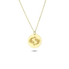 Glorria 14k Solid Gold Pisces Zodiac Necklace picture