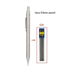Full Metal Mechanical Pencil Set 0.3 0.5 0.7 0.9 1.3 2.0Mm HB Automatic Pencil w picture