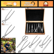 6PCS Bonsai Tool Set in Wooden Gift Box, Stainless Steel Gardening Tools picture