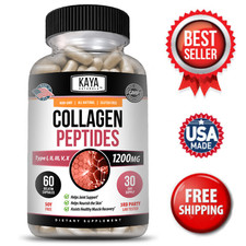 Collagen Peptides Types I, II, III, V, X 1200mg Pills Anti-Aging Skin Capsules picture