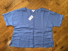 NWT Pure Jill Linen Dolman Center-Seam Top - Small Petite picture
