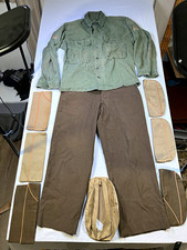 VTG WW2 US Army HBT Jacket Corporal Wool Serge Trousers Garrison Cap Lot W31 L29 picture