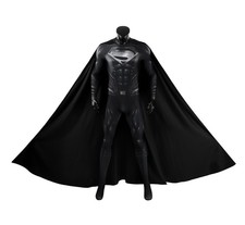 Xcoser Justice League Black Superman Men Cosplay Replica Jumpsuit Suit Halloween picture