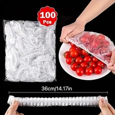 100PCS Disposable Food Covers Stretch Plastic Wrap Bowl Plate Fresh Keeping Lid picture
