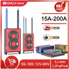 Daly BMS 3S-16S 12V-60V 15-200A Common Port w/Balance NTC for Li-ion LiFePo4 lot picture