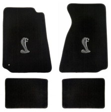 NEW 1994 - 2004 Ford Mustang Black Floor mats with COBRA Snake Set of 4 Carpet picture