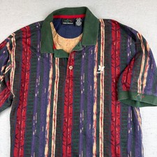 Vintage Greg Norman Polo Shirt Mens XL Abstract Kapalua Golf Hawaiian Cotton 90s picture