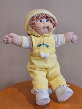 Vintage Cabbage Patch Kids Doll Brown Hair Blue Eyes Xavier Roberts Signed picture