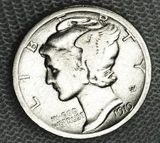 1919-D Mercury Dime Better Grade Inventory A picture