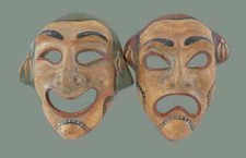 Ancient Greek theatrical Commedy Tragedy mask set quality artifacts High quality picture
