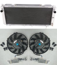 2 Row Aluminum Radiator + Fans for 1990-1997 Toyota MR2 3SGTE SW20 L4 2.0L MT picture