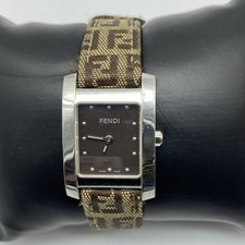 Fendi 7000L Women's Quartz Watch Stainless Steel Zucca Canvas Band 21mm picture