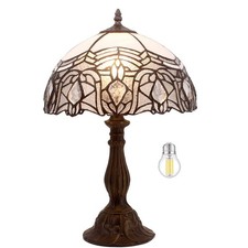 WERFACTORY Tiffany Table Lamp, Handcrafted Art Nouveau Design, Multicolor picture