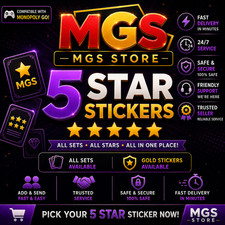 Monopoly GO STICKERS 5 Star 🌟 - FASTEST/CHEAPEST - GOLD🔥 picture