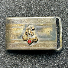 Hickok Sterling Silver Vintage 1940s Slide Belt Buckle Champion Logo 10KT GF picture