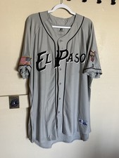 El Paso Chihuahuas Baseball Jersey MiLB Russell Athletic Gray Button Up Size XL picture